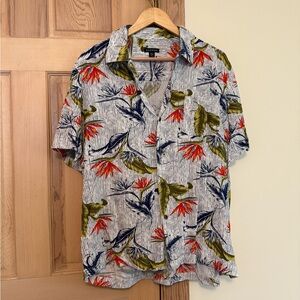 George Men's Tropical Print Casual Shirt